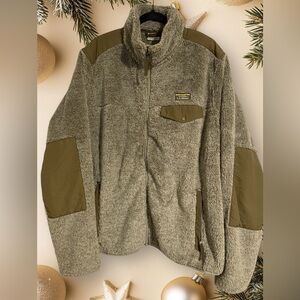 Mens L.L.Bean Eucalyptus/Dark Olive Hi-Pile Fleece Full Zip.